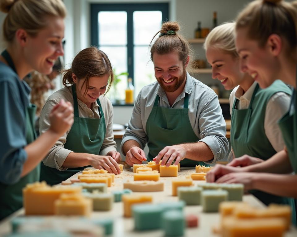 Irish soap makers and artisan team crafting natural products in Dublin